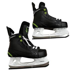 TronX Stryker 3.0 Lace Up Hockey Ice Skates Size 6D Black/Green/White NWOB